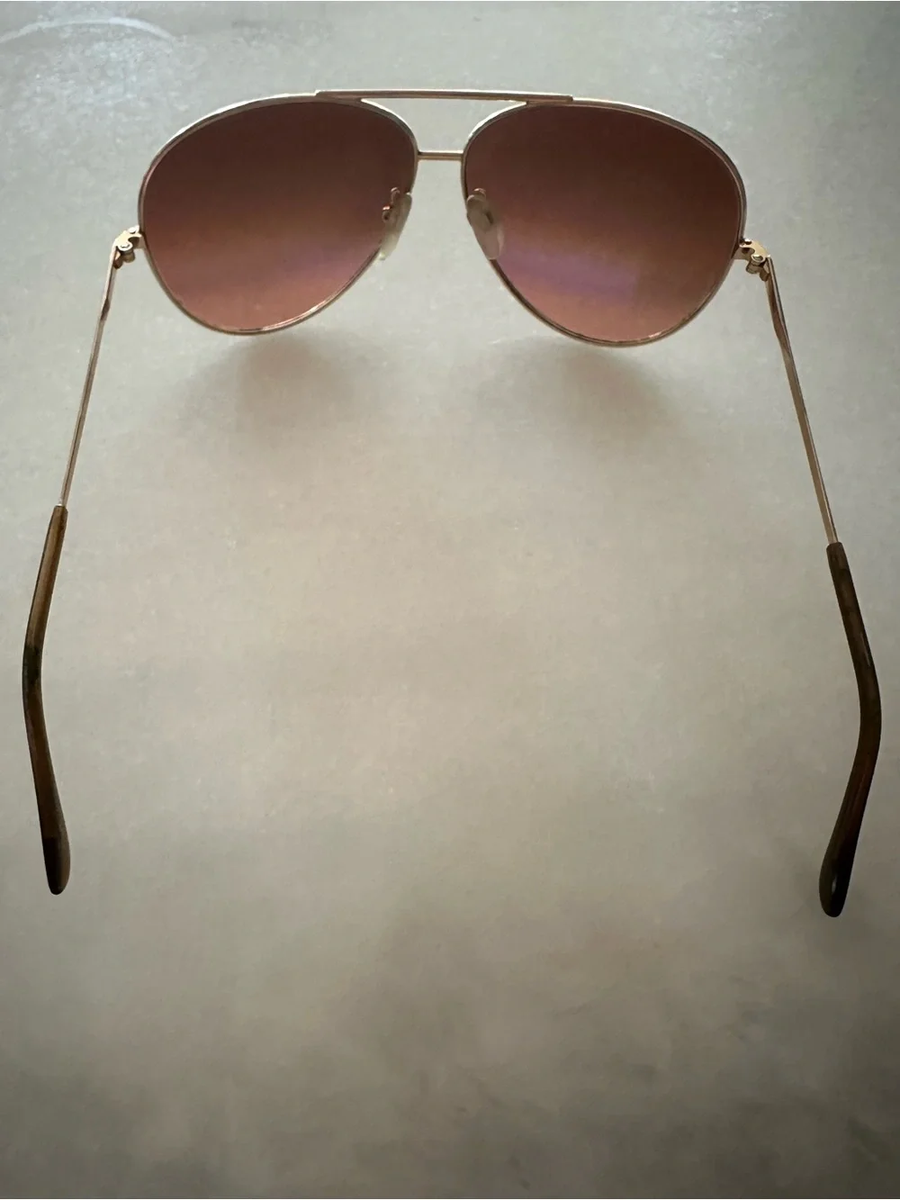 Serengeti Gold Aviator Sunglasses with Pink Lenses